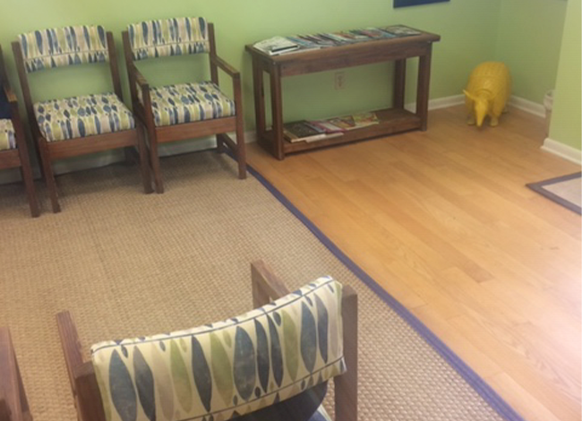 Seating area in waiting room