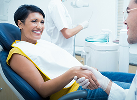 woman laying in exam chair