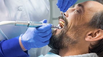 Man receiving dental treatment