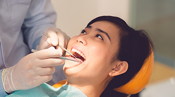 woman having dental work done