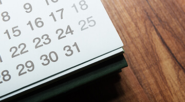 calendar sitting on desk