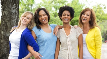 Group of women smiling together