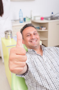 Man at dentist